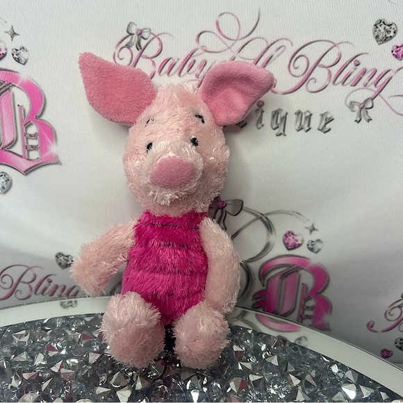 Disney piglet plush furry fuzzy pink  piggy Winnie the Pooh character mini plush - Picture 1 of 5